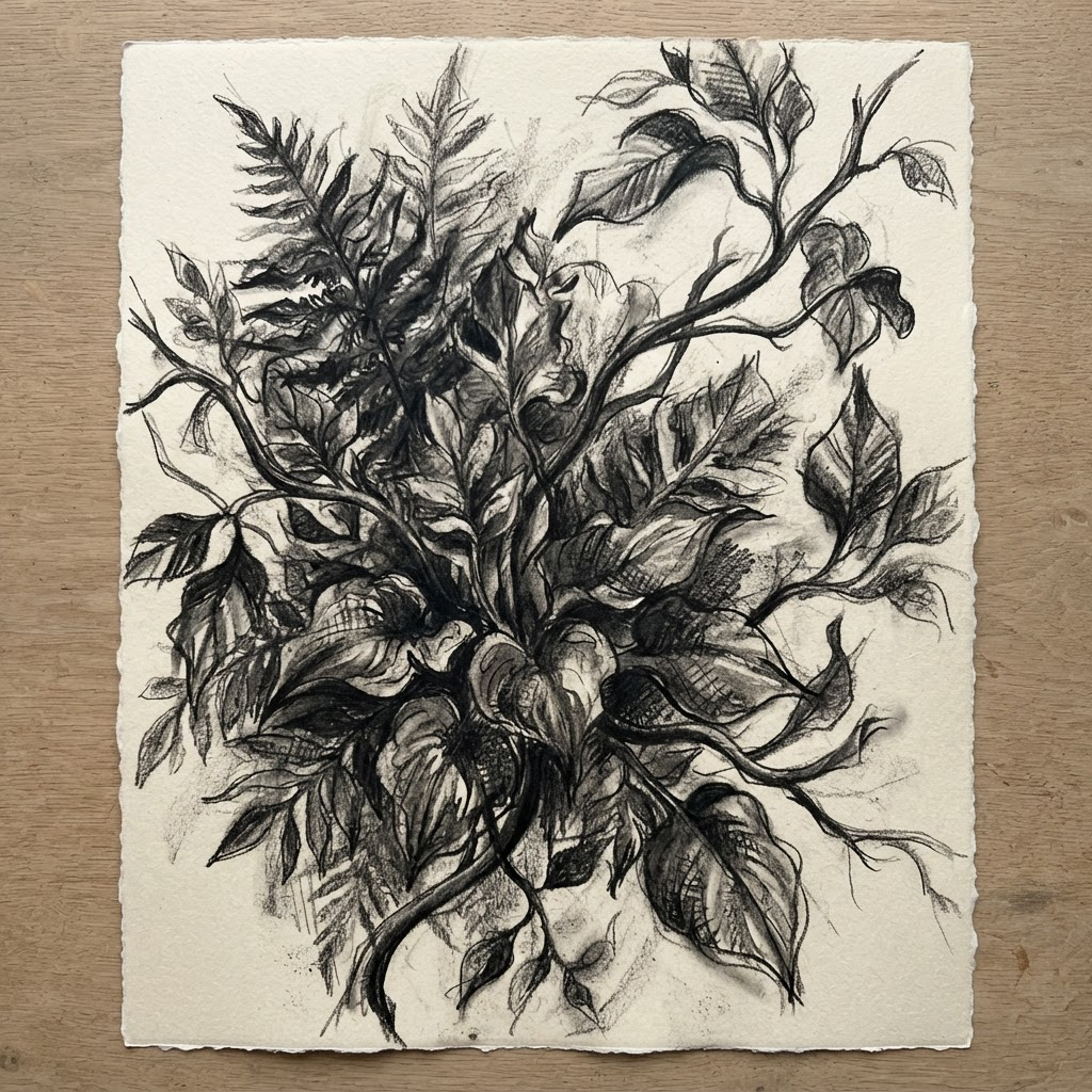Nightshade Study — Charcoal and graphite