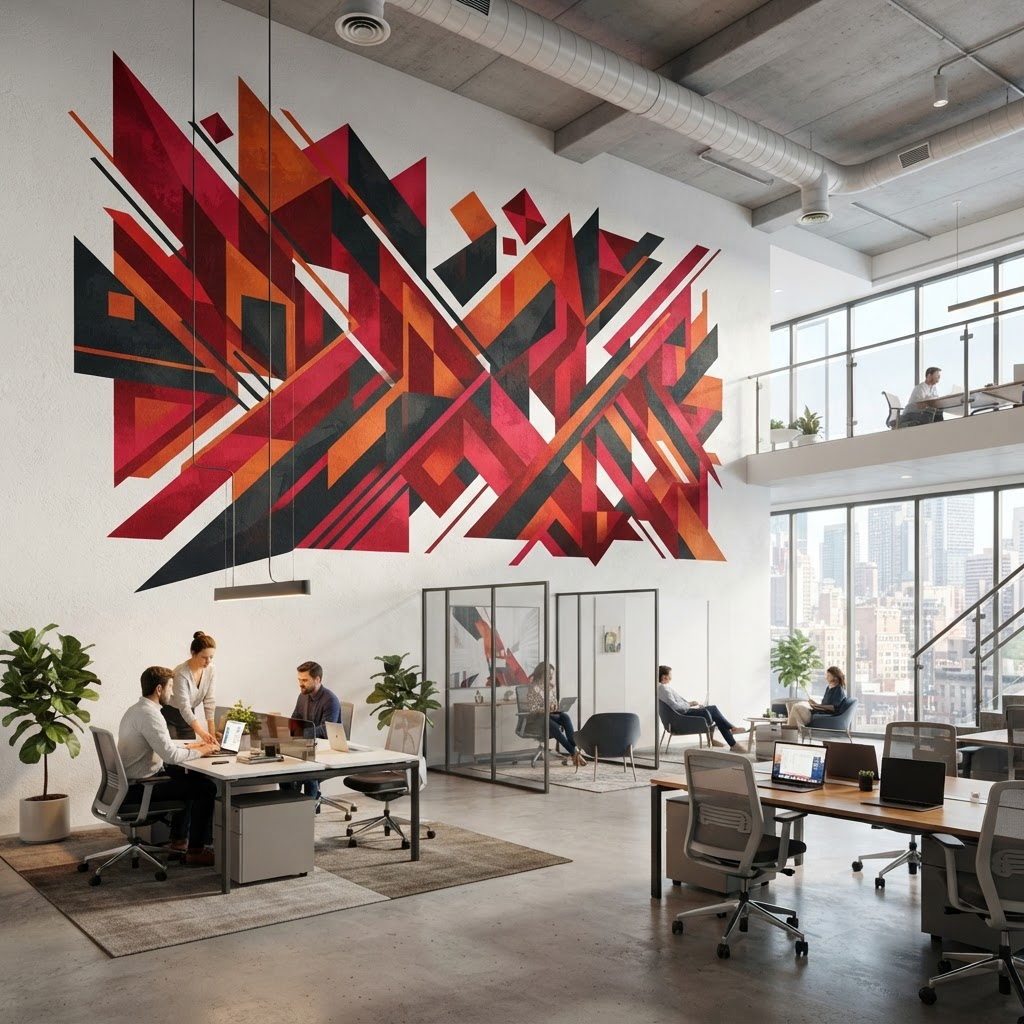Atrium — Interior mural, acrylic